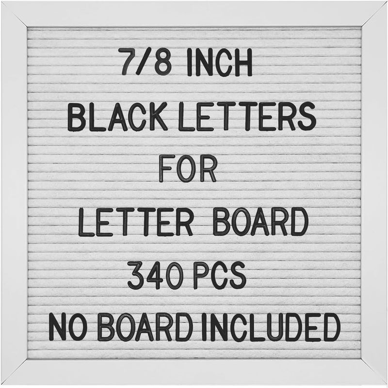 G GAMIT Felt Letter Board Letters Set, Pre-Cut 340pcs 7/8 inch(0.875") Black Letters Only(No Board Included) - Image 1
